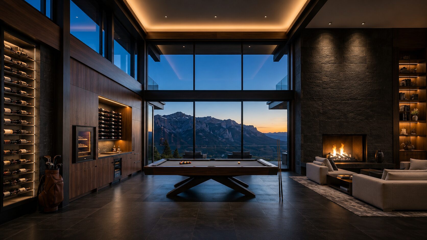 A Hevoran lounge at dusk